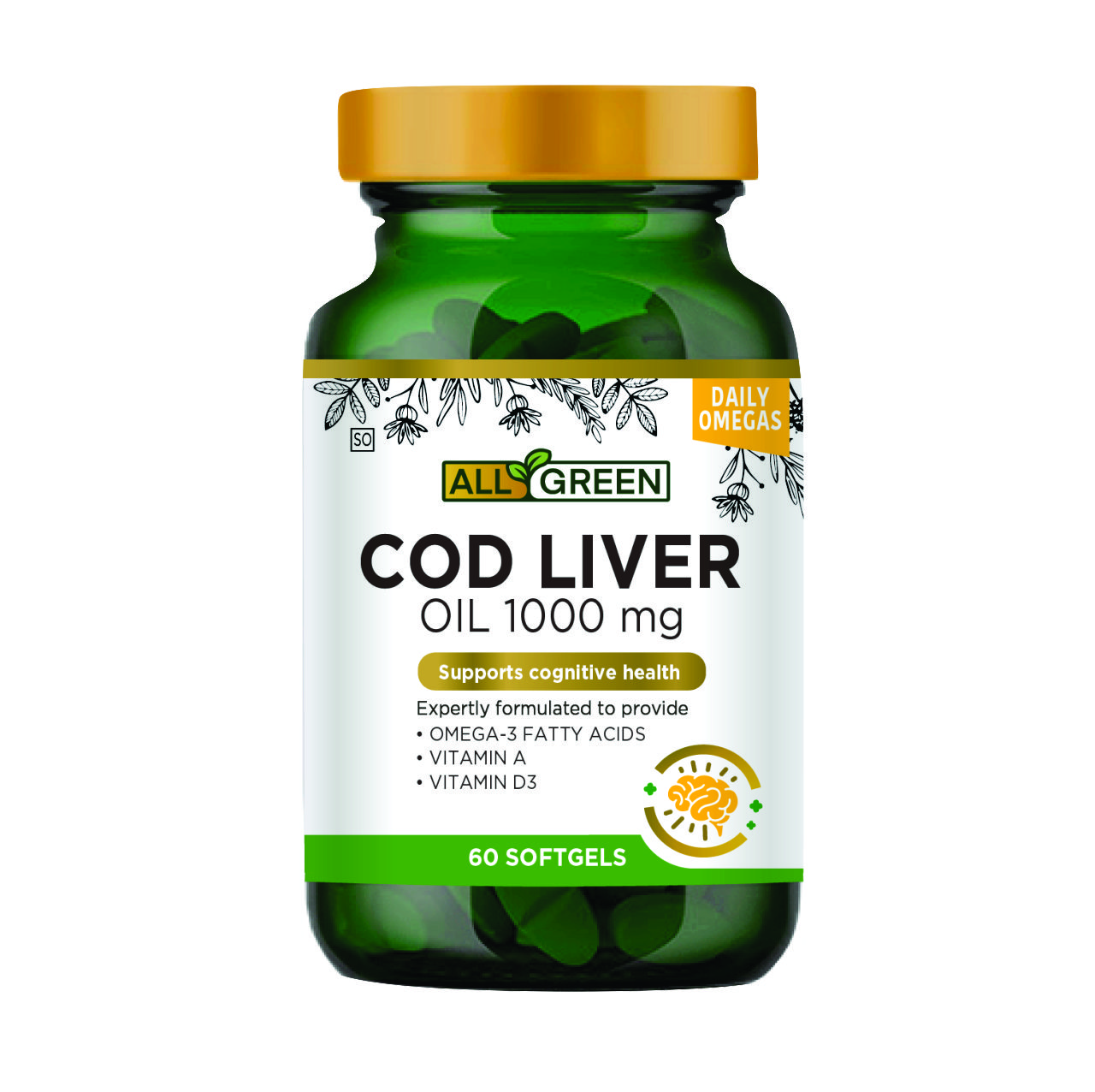 All Green Cod Liver Oil 1000mg 60 MediBoom!